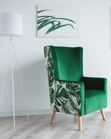 Fotoliu cu spătar înalt - ONEIDA High Back Armchair Velvet Dark Green