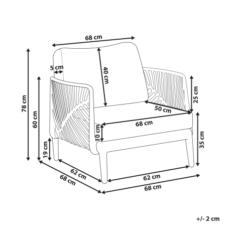 Fotoliu de grădină SATURNIA Bej deschis [2]