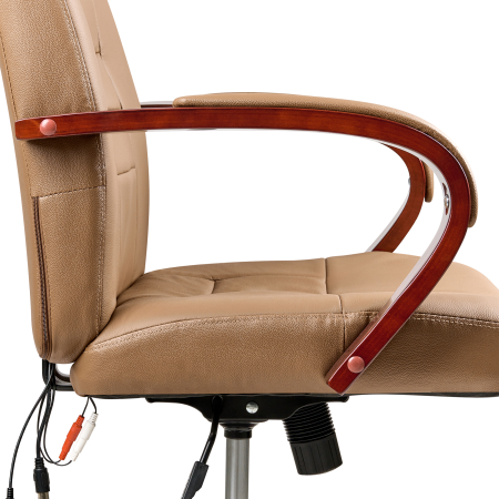 Fotoliu de masaj DIAMOND cu funcție de încălzire Piele naturală Maro deschis [7]