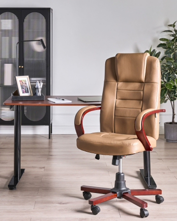 Fotoliu de masaj DIAMOND cu funcție de încălzire Piele naturală Maro deschis [0]