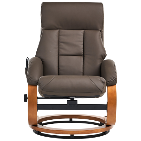 Massage armchair FORCE with stool Eco-leather Dark Brown [5]
