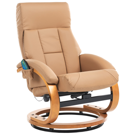 Fotoliu de masaj FORCE cu taburet Piele ecologică Nisipiu [3]