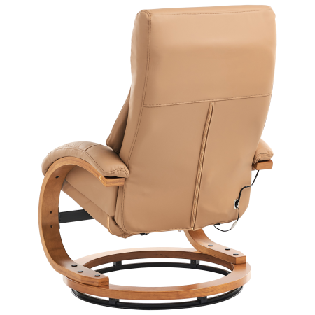 Fotoliu de masaj FORCE cu taburet Piele ecologică Nisipiu [6]