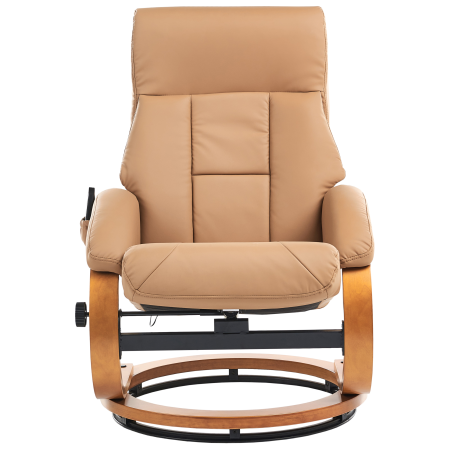 Fotoliu de masaj FORCE cu taburet Piele ecologică Nisipiu [5]