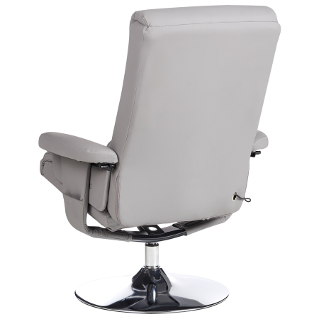 Massage chair LEGEND with stool Eco-leather Grey [6]