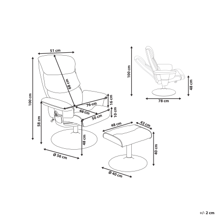 Massage chair LEGEND with stool Eco-leather Grey [2]