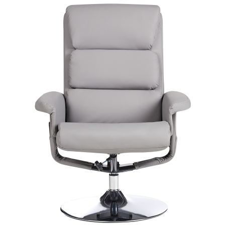 Massage chair LEGEND with stool Eco-leather Grey [5]