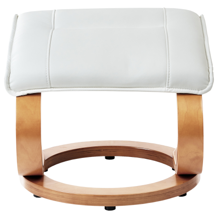 Fotoliu de masaj MAJESTIC cu taburet Piele ecologică Alb [8]