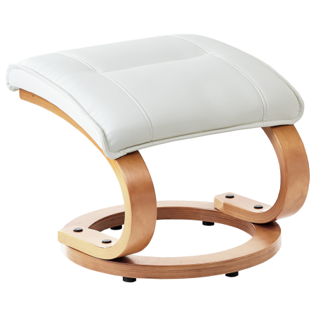 Fotoliu de masaj MAJESTIC cu taburet Piele ecologică Alb [7]