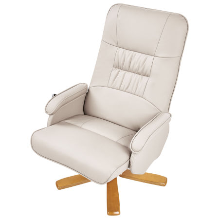 RELAXPRO Massage Chair with Stool Eco-leather Light Beige [8]