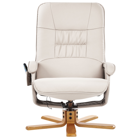 RELAXPRO Massage Chair with Stool Eco-leather Light Beige [6]