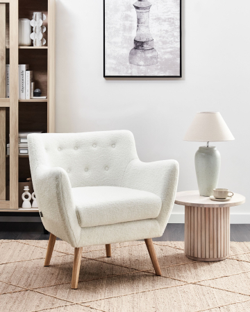Whole Home - Armchair DRAMMEN Boucle White