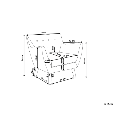 Fotoliu DRAMMEN  Gri deschis [2]