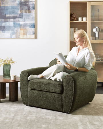 Whole Home - ELLEDE Boucle Armchair Dark Green