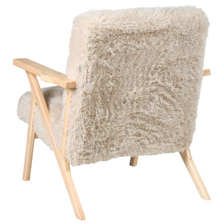 KISA Armchair Artificial Fur Light Beige [5]