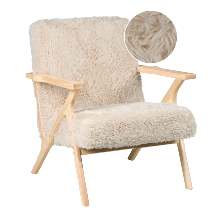 KISA Armchair Artificial Fur Light Beige [1]