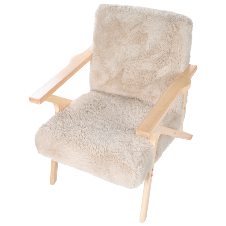 KISA Armchair Artificial Fur Light Beige [6]