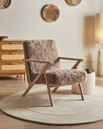 Fotoliu - Fotoliu KISA Blană artificială Taupe