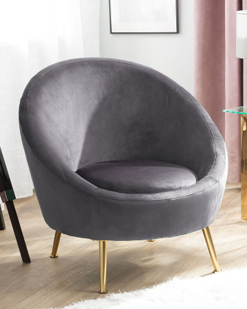 Armchairs - LANGA Armchair Grey Velvet