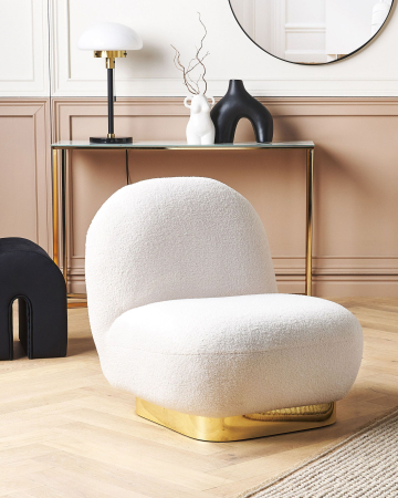 Fotoliu - Fotoliu LOVIISA Boucle Alb