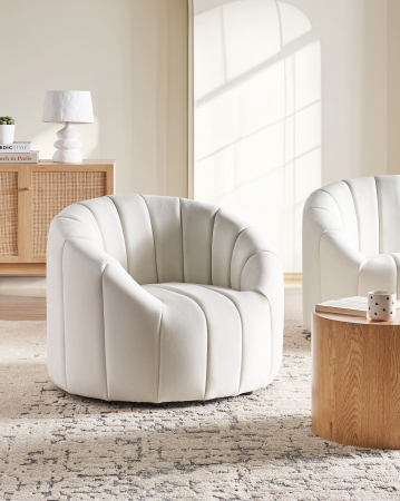 Whole Home - Armchair MALUNG Velvet Off-white