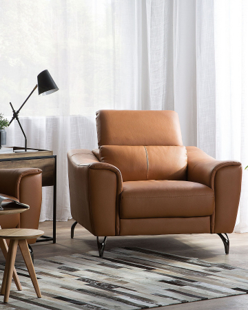Armchairs - NARWIK Armchair Genuine Leather Brown