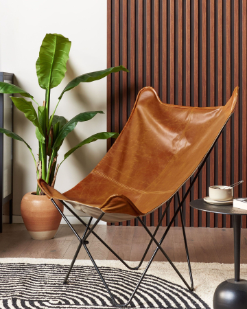 Fotoliu - NYBRO armchair Faux leather Golden brown