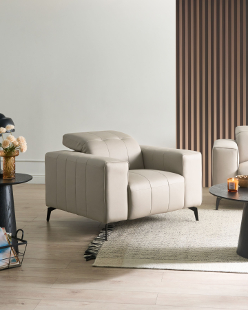 Fotoliu - Fotoliu OMMEL Piele ecologică Bej deschis