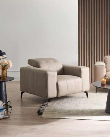 Armchairs - OMMEL armchair Taupe eco-leather