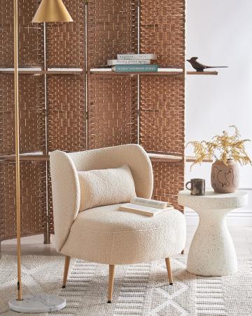 Casă & Locuință - Fotoliu OTSBY II cu pernă Boucle Bej