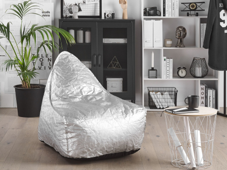 Fotoliu puf - 200 L DROP puff armchair 63 cm 75 cm Silver