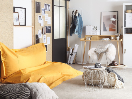 Fotoliu puf - 600 L FUZZY Armchair 180 cm 230 cm Yellow