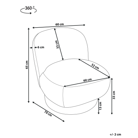 Fotoliu rotativ AYLO Chenille Maro auriu [2]