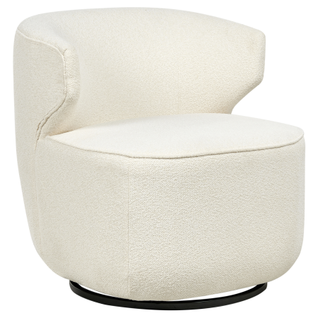 Fotoliu rotativ MOLLEBY Boucle Alb-murdar [3]