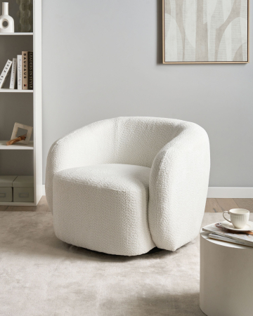 Fotoliu - Fotoliu rotativ TORE  Alb-murdar