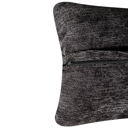 Fotoliu rotativ TOVIK cu taburet Chenille Negru [10]