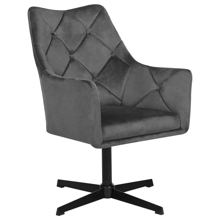 Swivel armchair VAKSALA Velvet Dark Grey [1]