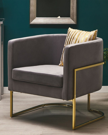 Fotoliu - SIRKKA Velvet armchair Grey