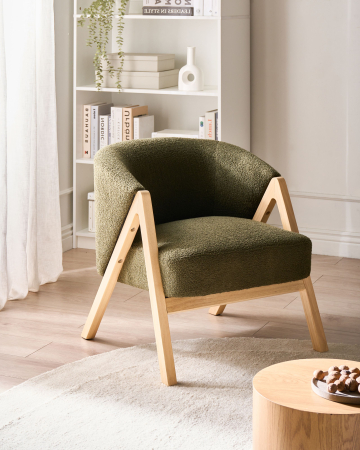 Fotoliu - Armchair SKEI Boucle Dark Green
