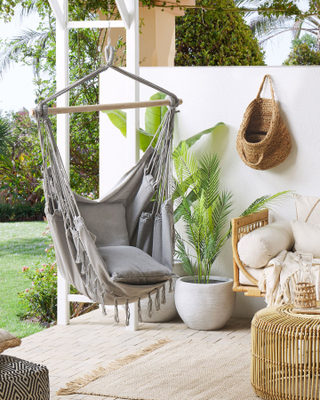 Fotoloiu suspendat - BONEA hanging armchair Cotton Light grey