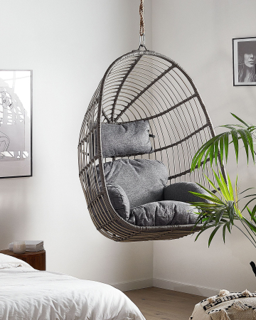 Fotoloiu suspendat - Suspended armchair CASOLI Synthetic rattan Grey