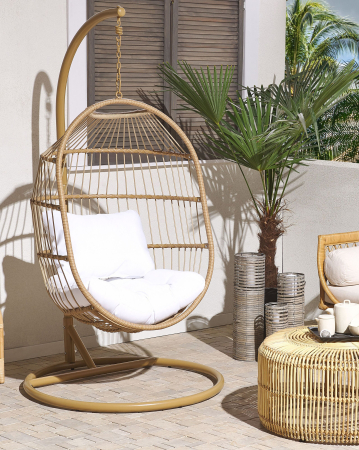 Fotoloiu suspendat - Suspended armchair with ALBA support Synthetic rattan Natural