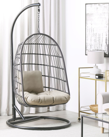 Fotoloiu suspendat - Suspended armchair with base ALLERA Metal Black