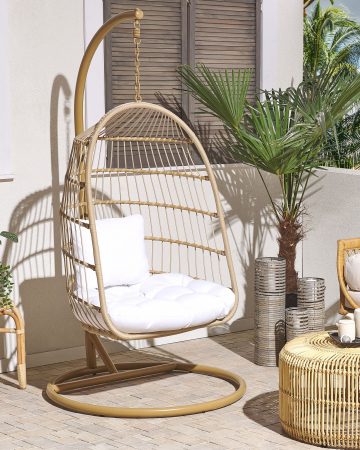 Fotoloiu suspendat - Hanging armchair with support ALLERA Synthetic rattan Beige