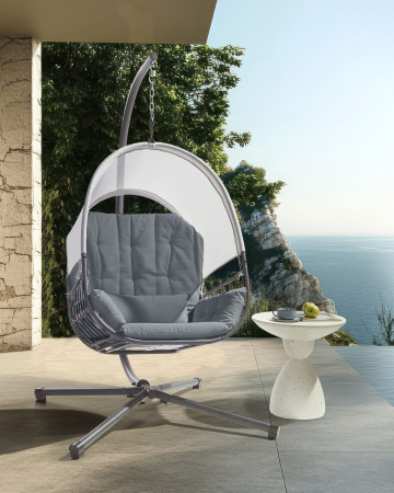 Whole Home - ALVIANO Hanging Armchair with Support Dark Grey