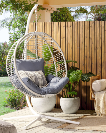 Fotoloiu suspendat - Hanging Armchair with ARCO Metal Support White