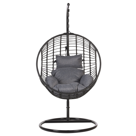 Hanging armchair with support ASPIO Synthetic rattan Black [3]