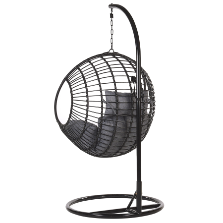 Hanging armchair with support ASPIO Synthetic rattan Black [4]