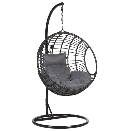 Hanging armchair with support ASPIO Synthetic rattan Black [1]