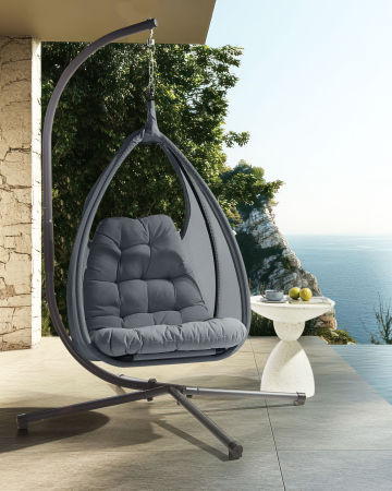 Casă & Locuință - Fotoliu suspendat cu suport AVEGNO  Gri închis
